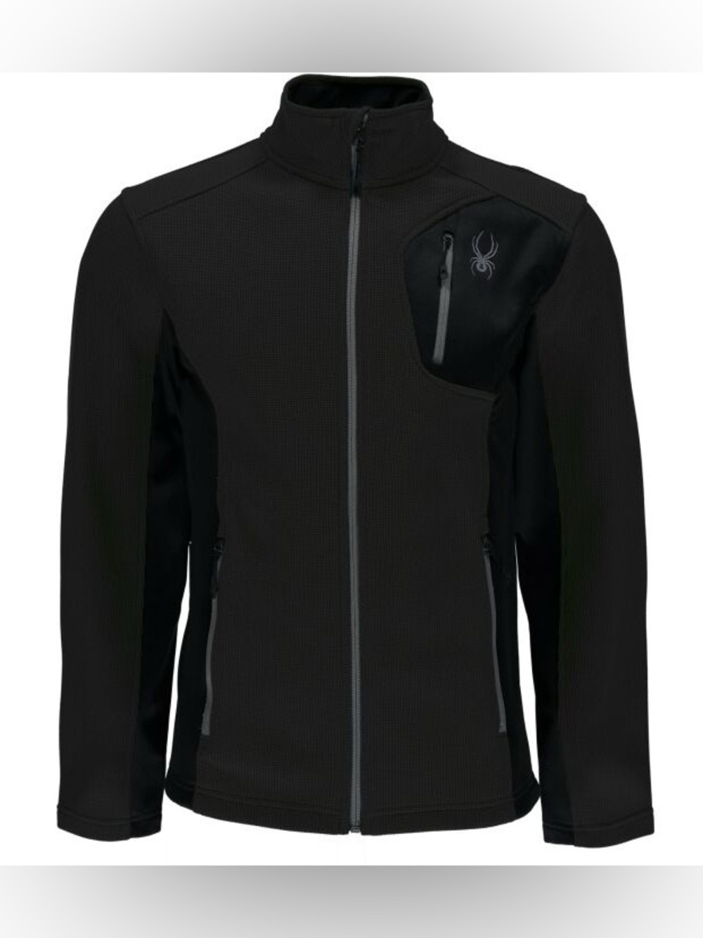 Spyder Men's Black Performance Jacket with Chest Zip Pocket Size Small